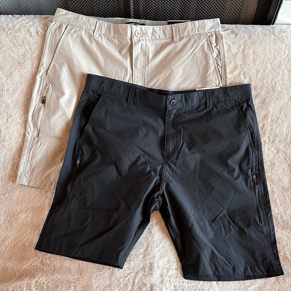 Jump Start New York Men's Black and Cream Shorts Khakis Cargo Size 40 Set of 2
